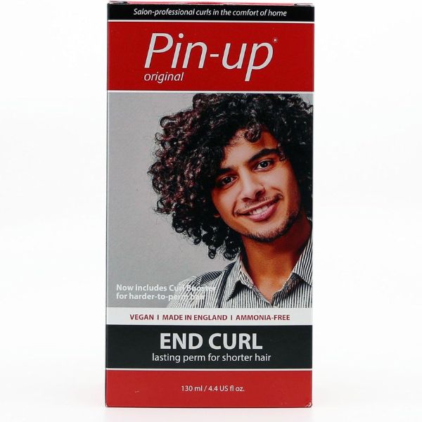 A box of Pin-up Original End Curl hair extension product, featuring a model with curly hair on the front packaging.