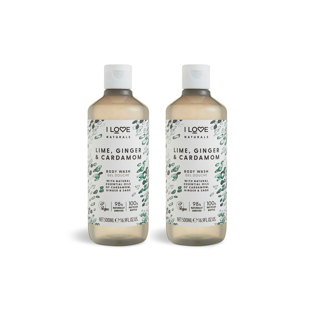 I Love Naturals Lime Ginger & Cardamom Body Wash 500ml Duo