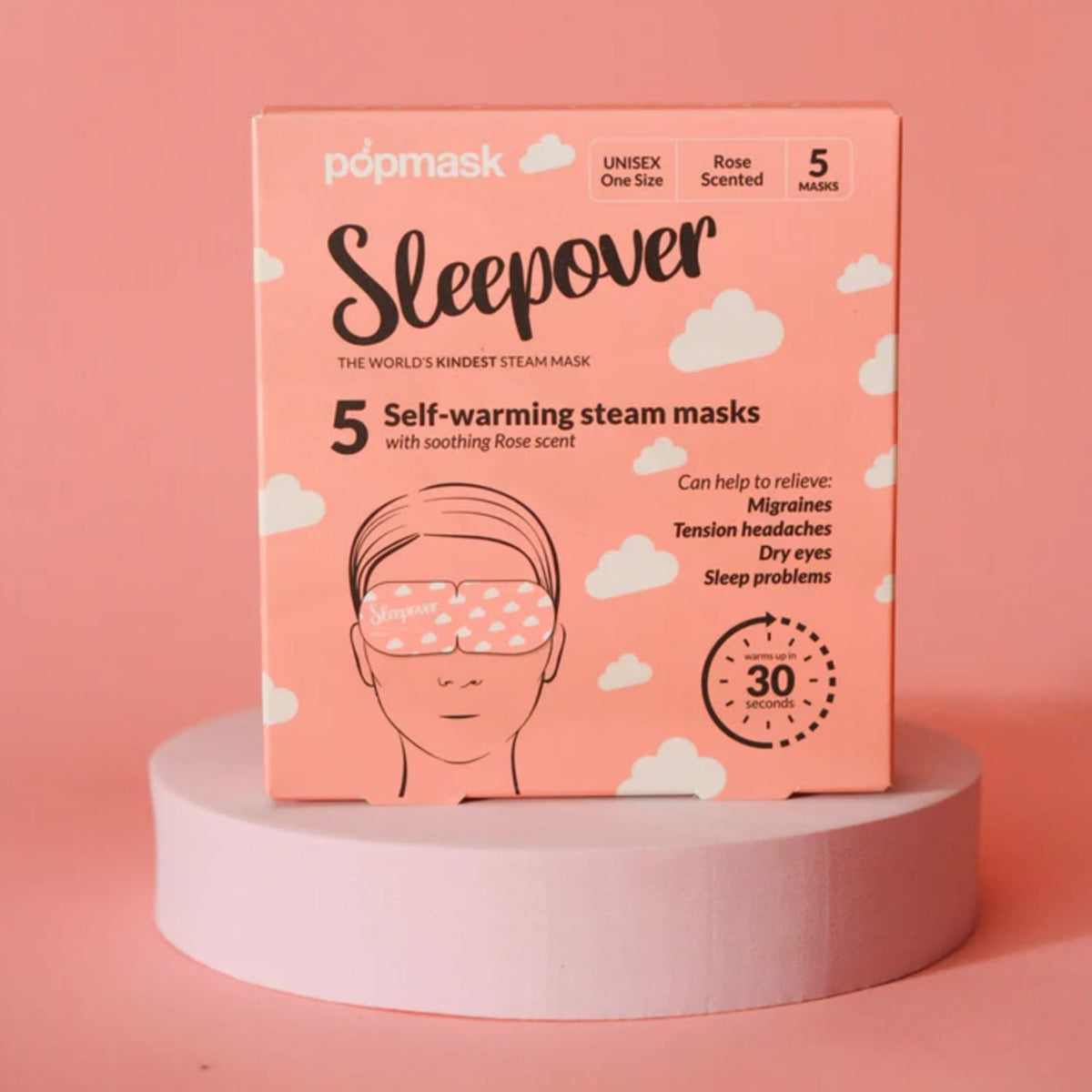 Popmask Sleepover Self-Heating Rose Scented - 5 Eye Masks