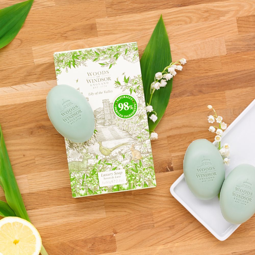 Gift pack of Lilly of the Valley body soaps.