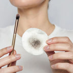 Cotton pad that just removed built up makeup from brush.