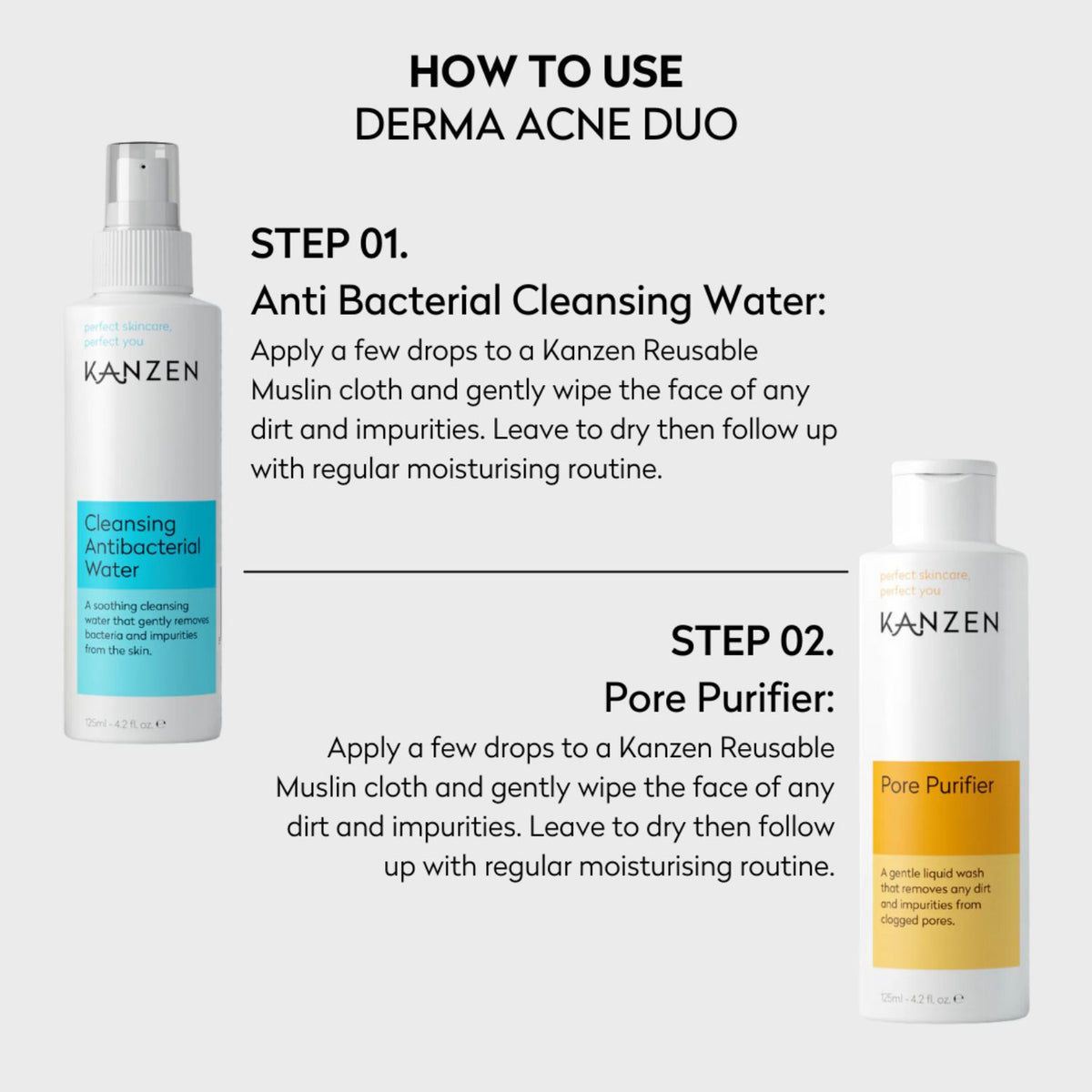 Kanzen Skincare Derma Acne Duo - Cleansing Water & Pore Purifier
