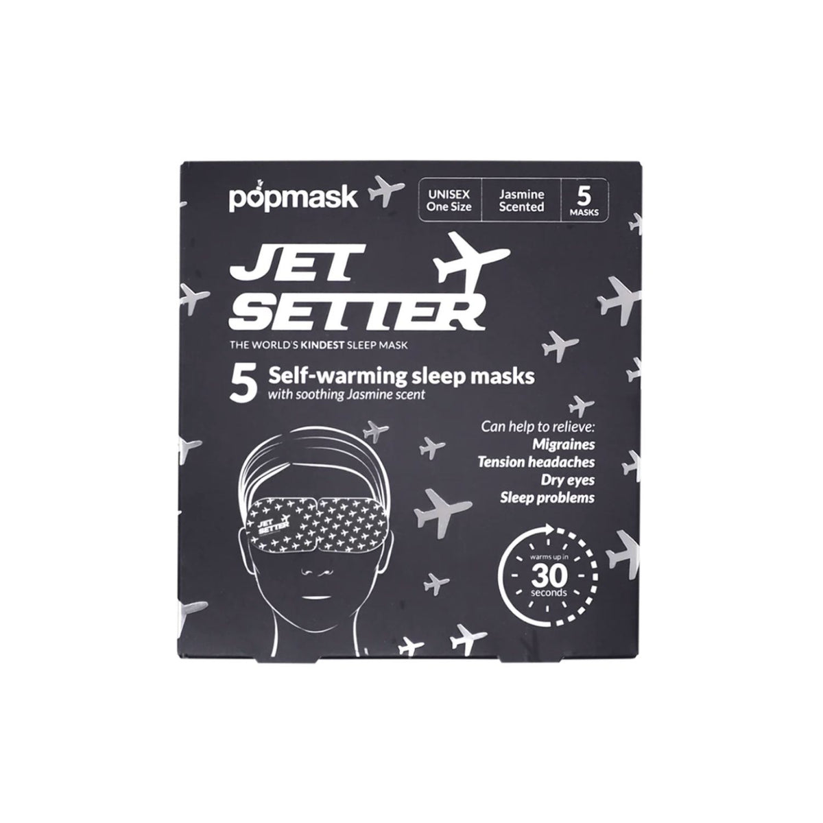 Popmask Jet Setter 5 Self-Heating Eye Masks
