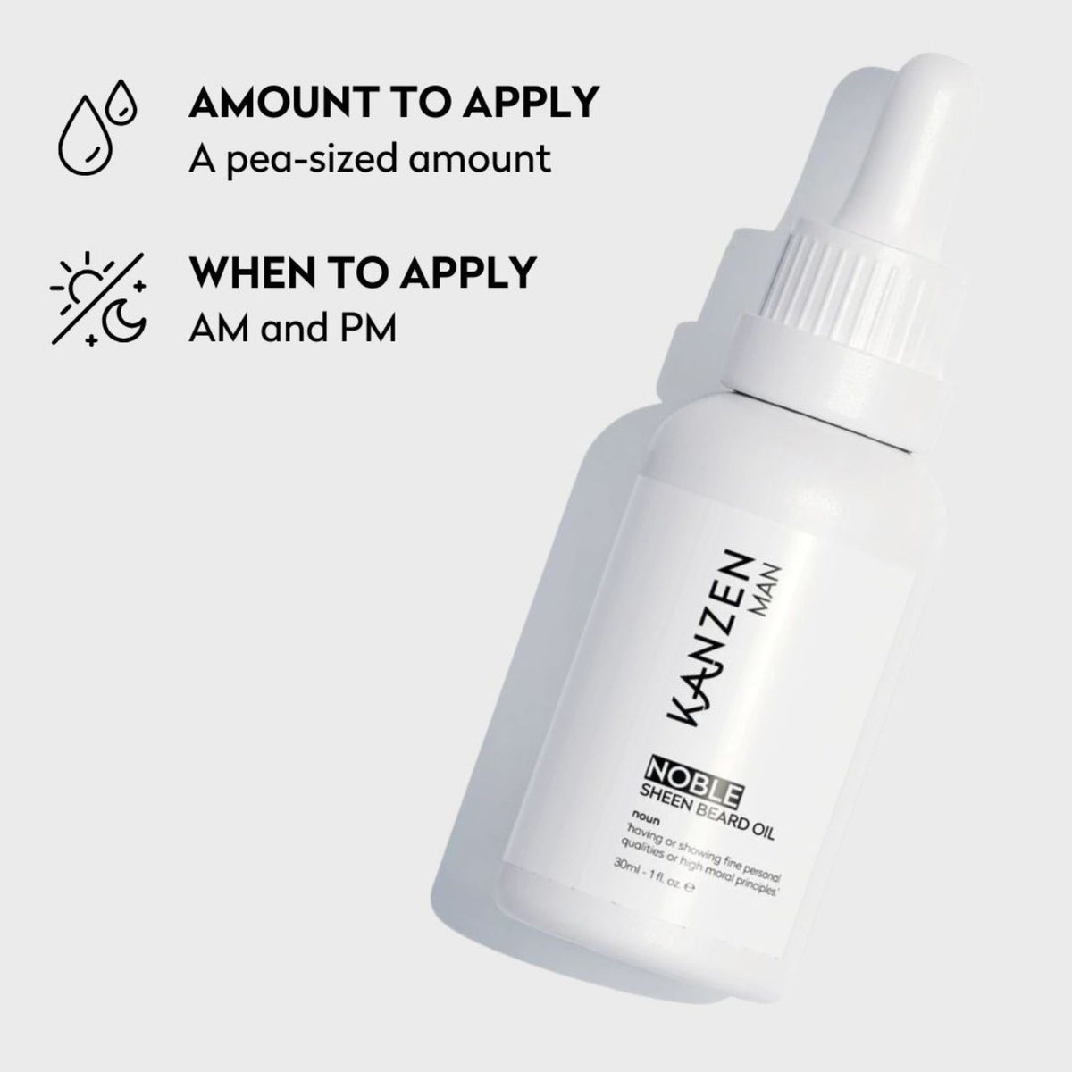 Image detailing how to apply the beard oil.