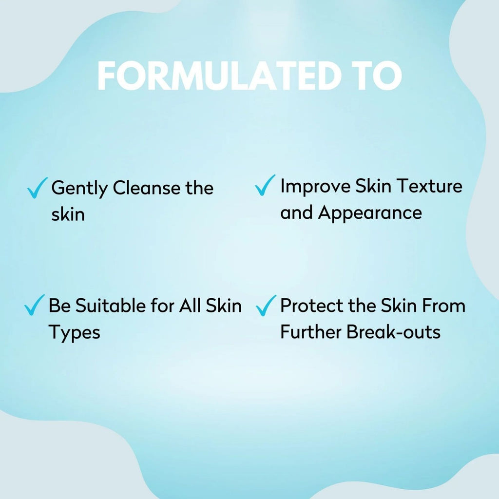 Infographic of main features for the cleansing water.