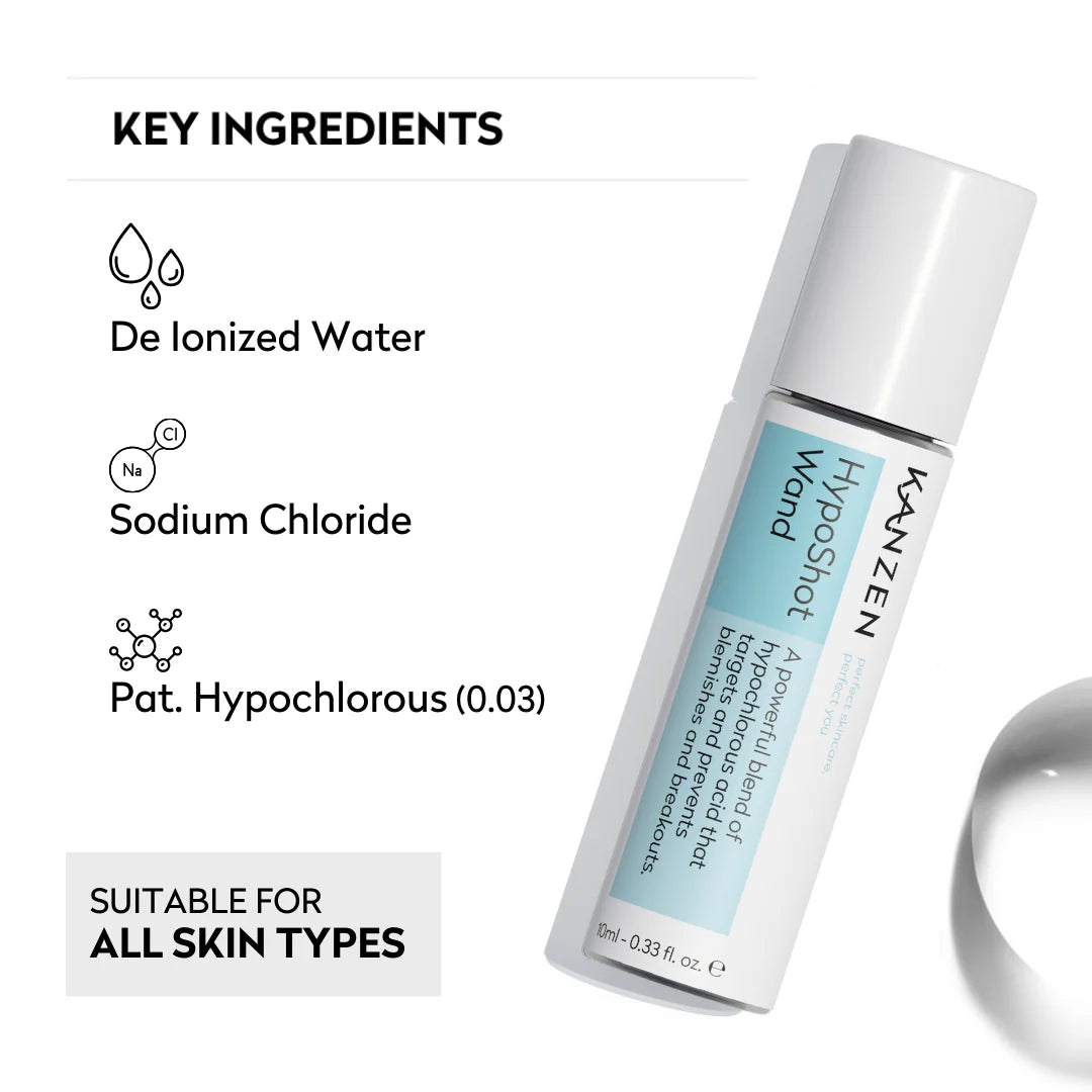 Graphic for key ingredients for acne treatment roll on.