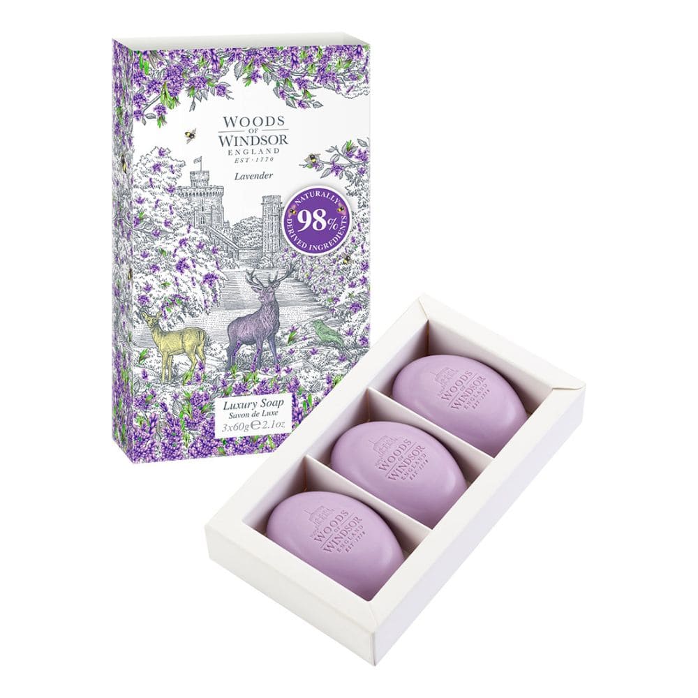 Woods of Windsor Lavender Luxury Soap Bars set of 3