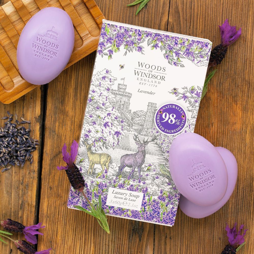 Woods of Windsor Lavender Luxury Soap Bars set of 3