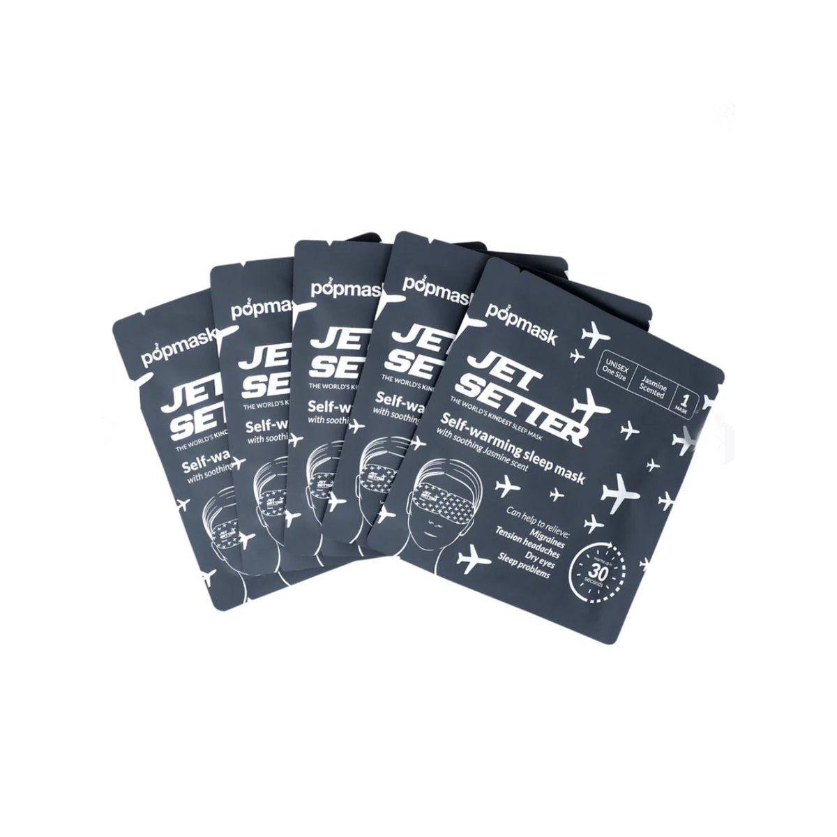 Popmask Jet Setter 5 Self-Heating Eye Masks