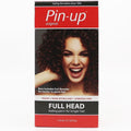 A box of Pin-up Original Full Head Perm Hair Straightener on a plain white background. The packaging features a smiling woman with curly hair on the front, with red, black, and white color blocks and text.