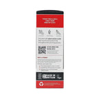 The back of a Curly Hair Perm product box, showing text, icons, a QR code, and certification logos on a white background.