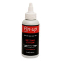 A 100ml bottle of Pin-up Original Setting Lotion, featuring a white plastic cap and a black label with a red band at the top.