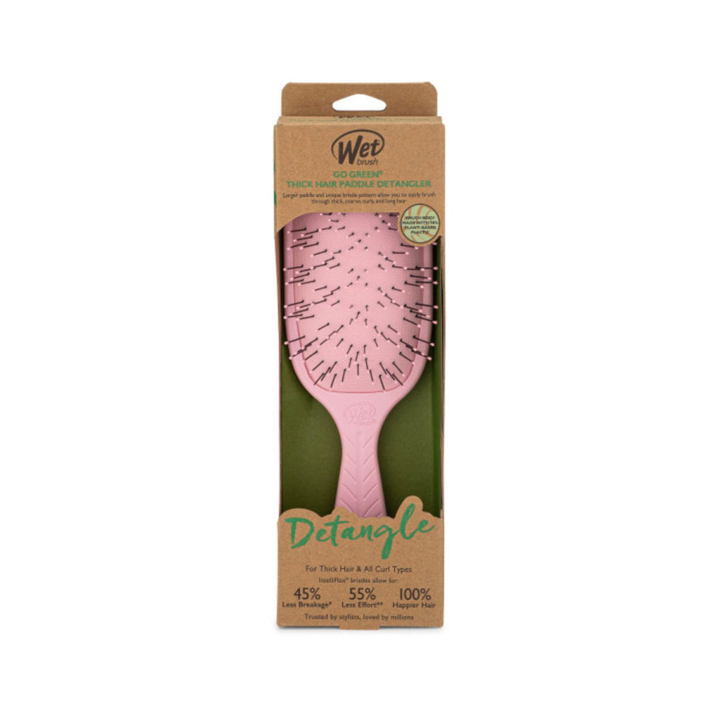 WetBrush Go Green Paddle Detangler for Thick Hair Pink
