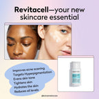 Infographic about the niacinamide serum evens skin tone.