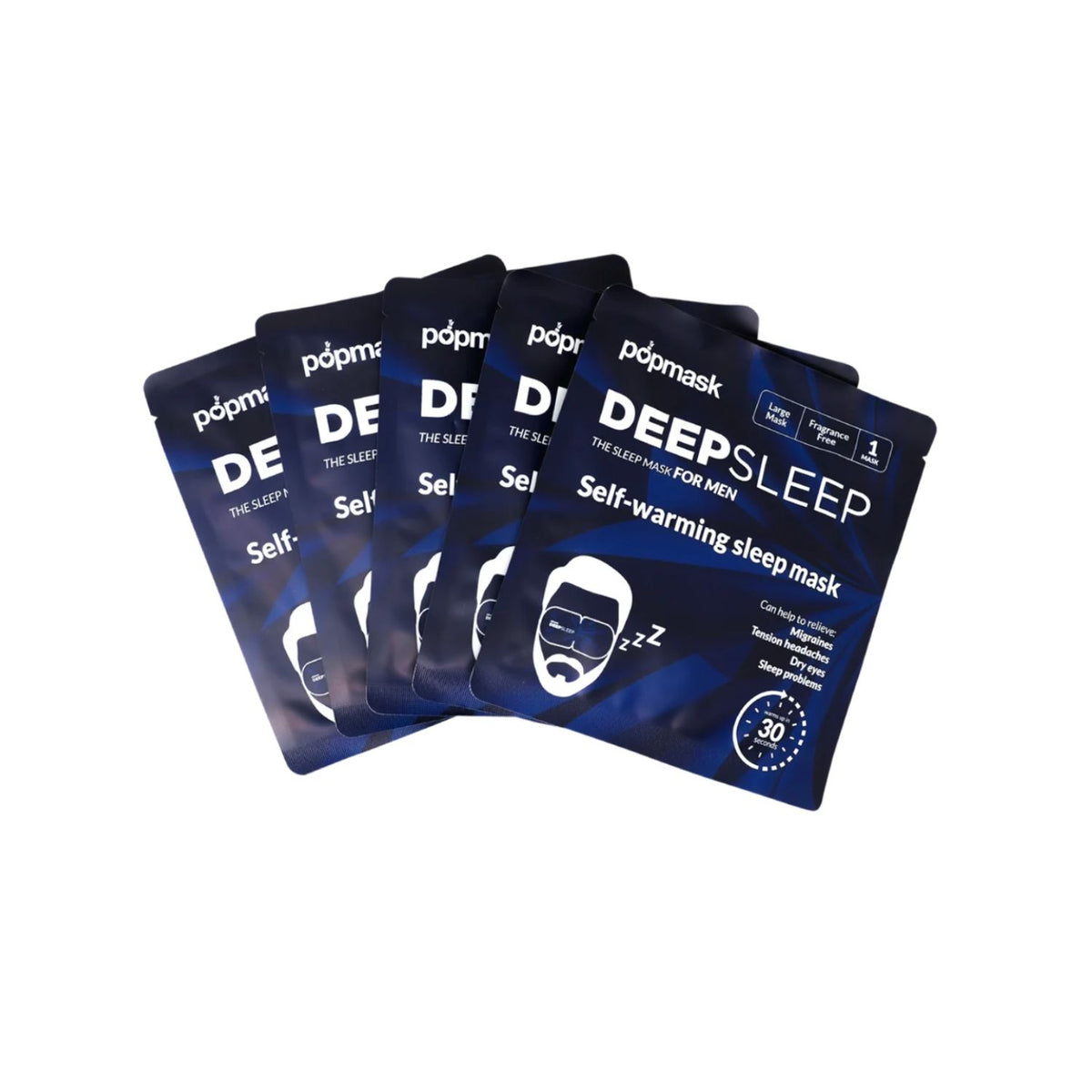 Popmask Deep Sleep 5 Self-Heating Eye Masks for Men
