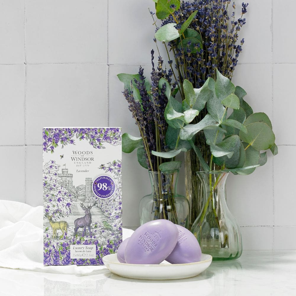 Woods of Windsor Lavender Luxury Soap Bars set of 3