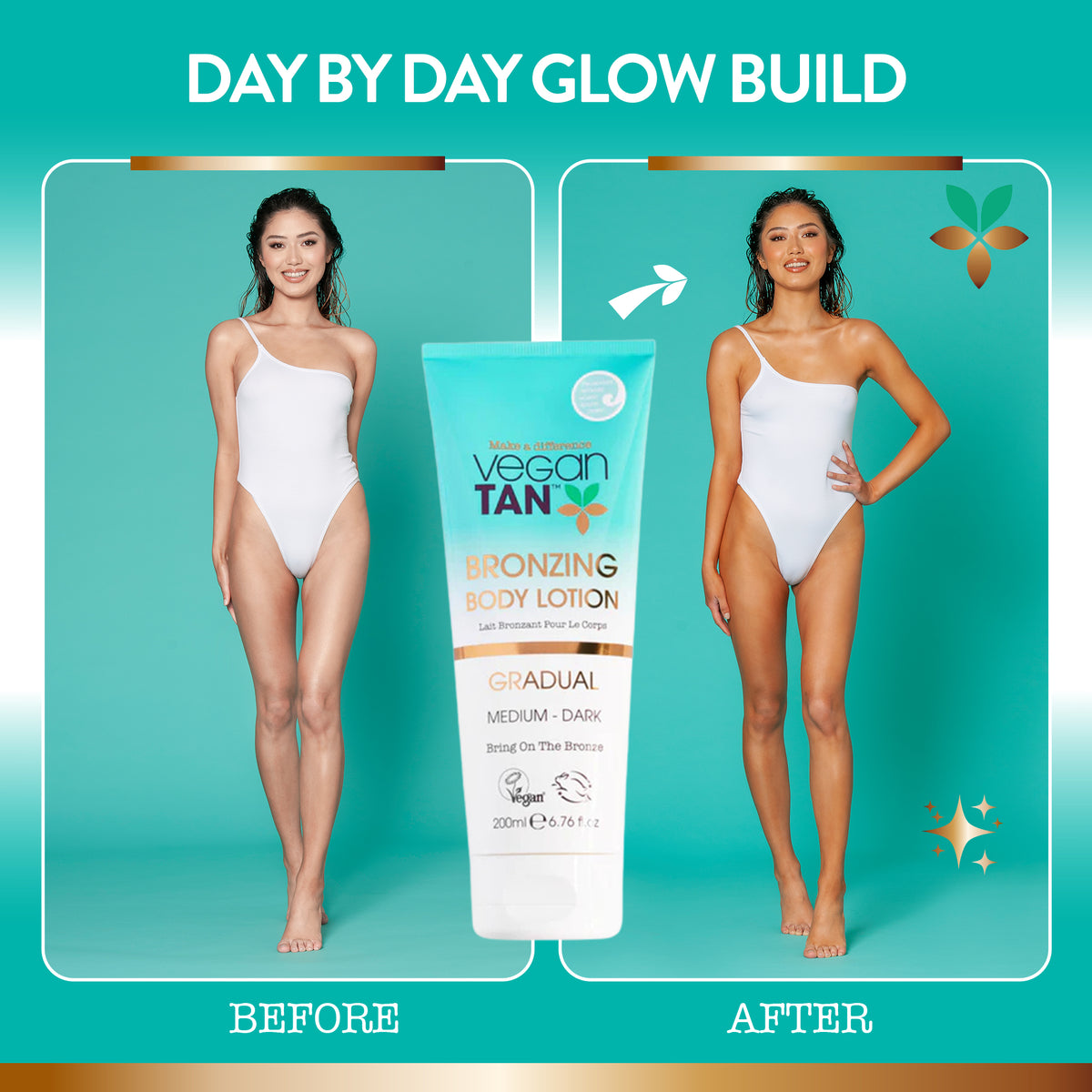 Gradual Bronzing Body Self Tanning Lotion Medium to Dark 200ml