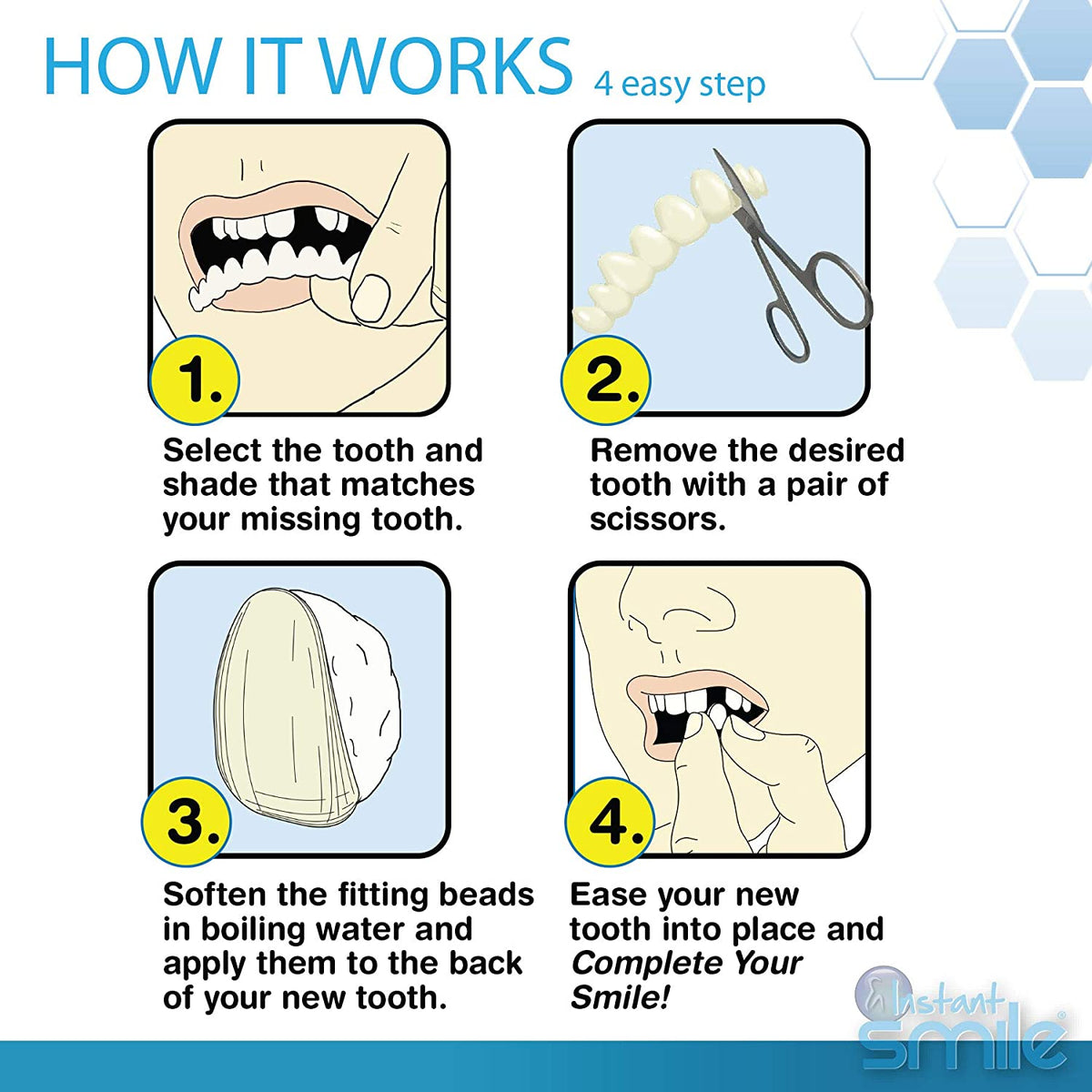 Instant Smile Temporary Tooth Replacement Kit