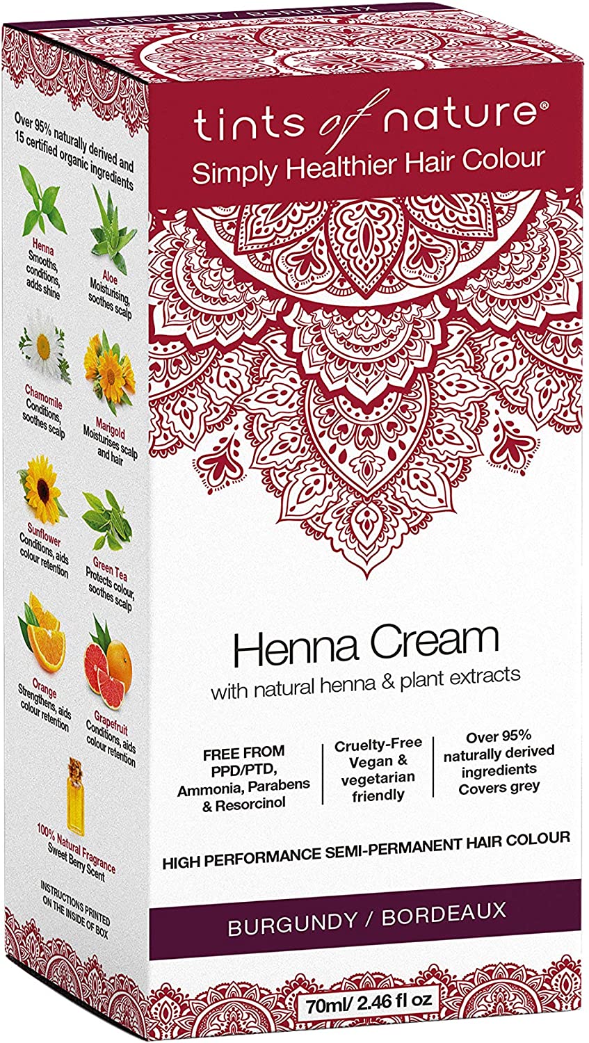 Tints of Nature Henna Cream Semi-Permanent Hair Colour - Burgundy