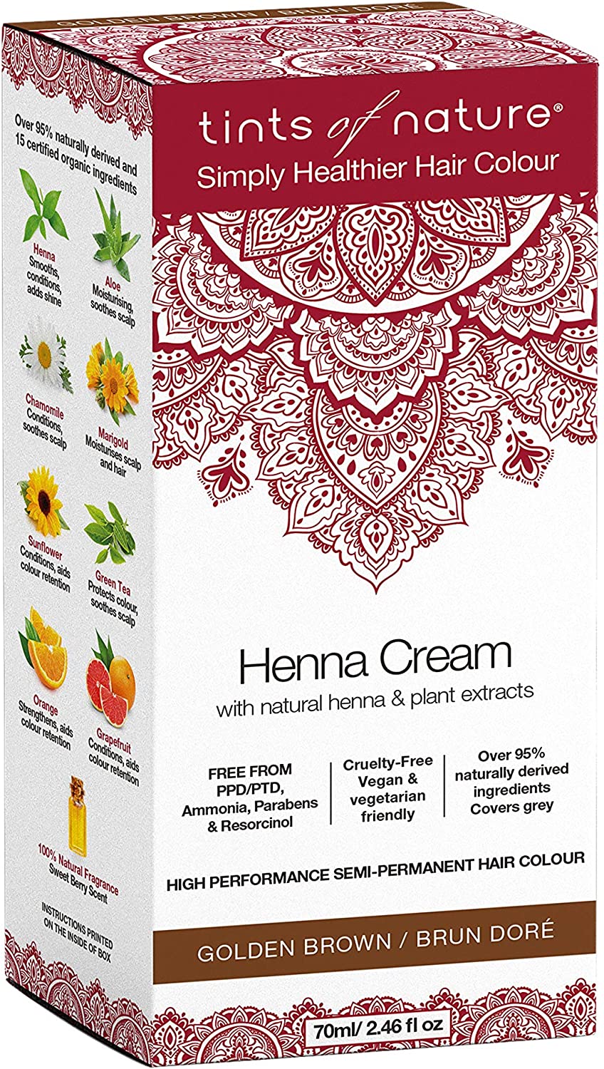 Tints of Nature Henna Cream Semi-Permanent Hair Colour - Golden Brown