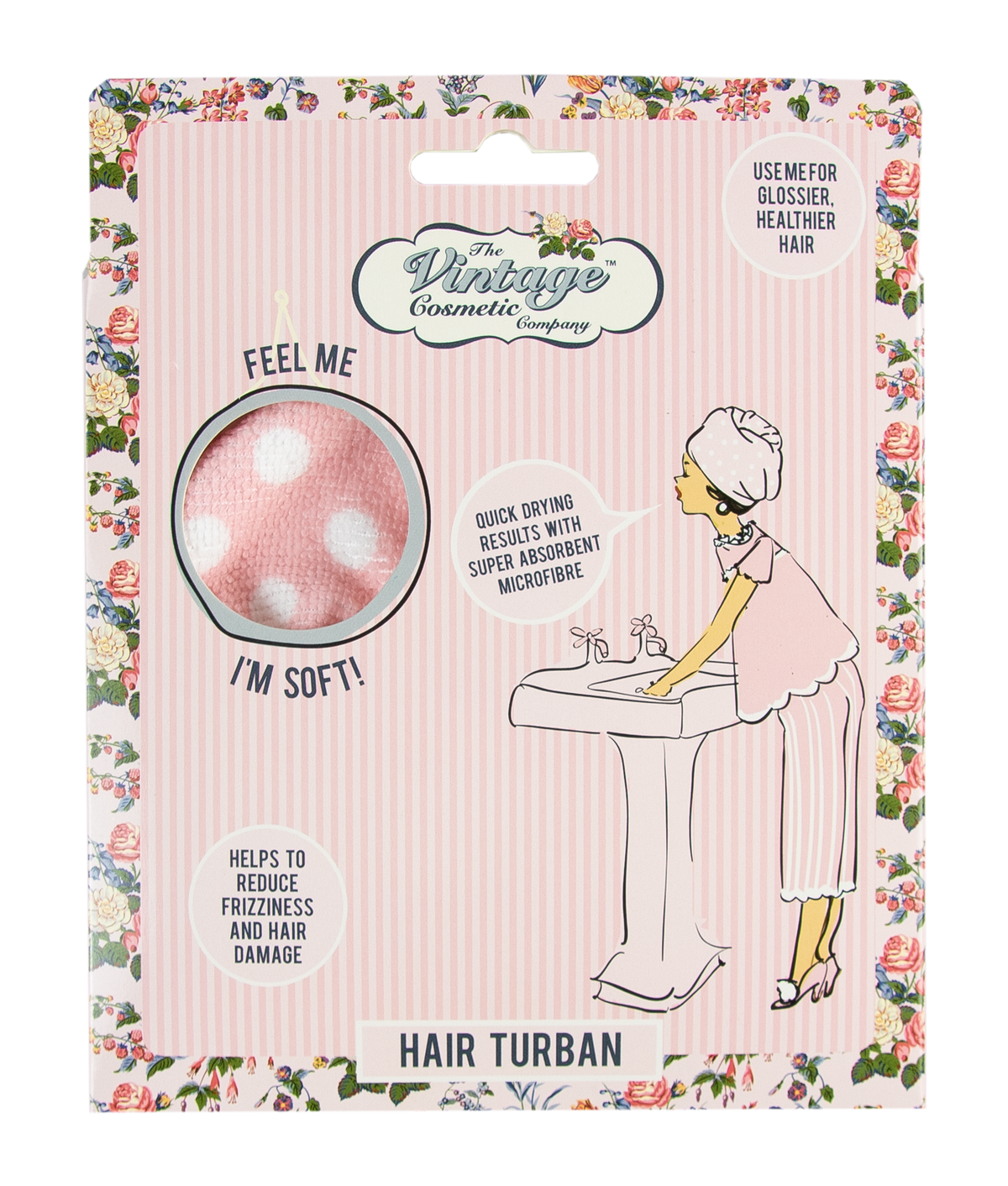 The Vintage Cosmetic Company Hair Turban - Pink Polka Dot